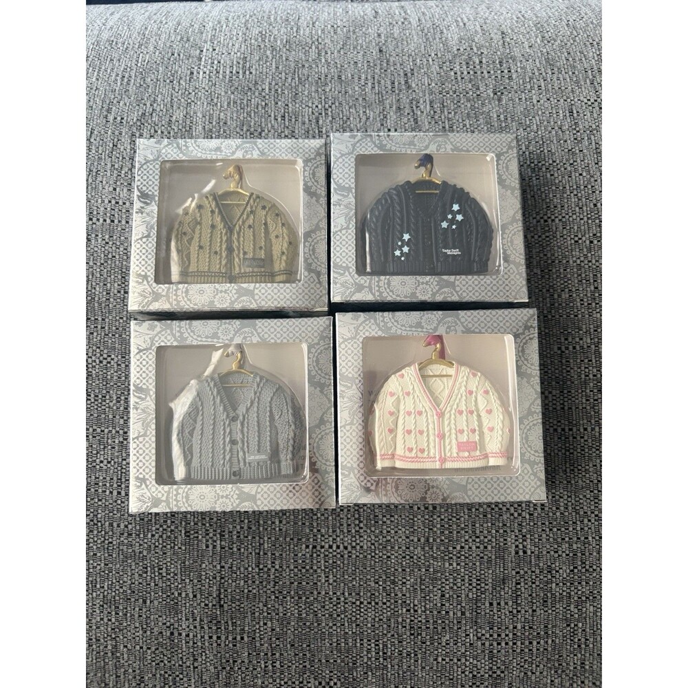 Taylor Swift 4 Cardigan Christmas Ornaments -TTPD, Fearless, Lover and Midnights